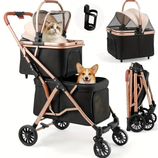2-tier Dog Stroller 4in1